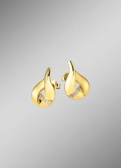 Online Vergoldete Ohrstecker mit Zirkonia Damen Ohrschmuck