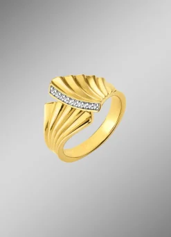 New Vergoldeter Damenring mit Diamanten Damen Ringe
