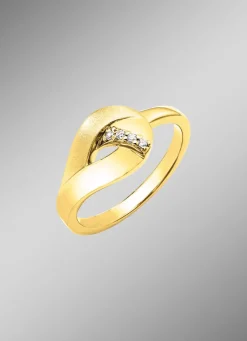 New Vergoldeter Damenring mit Zirkonia - Damen Ringe