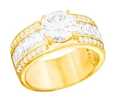 Clearance Vergoldeter Damenring mit Zirkonia Damen Ringe