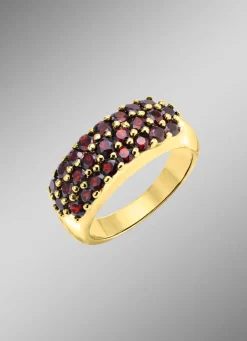 Best Vergoldeter Damenring mit Granat Damen Ringe