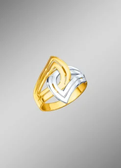 Outlet Verschlungener Damenring in Bicolor Damen Ringe