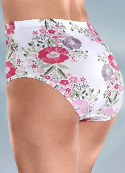 Viererpack Slip mit hüschem Blumendessin Damen Slips
