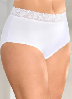 Hot Viererpack Slips mit elastischem Spitzenbund Damen Slips