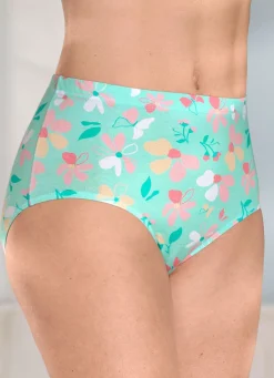Discount Viererpack Slips mit farbharmonischem Floraldessin Damen Slips