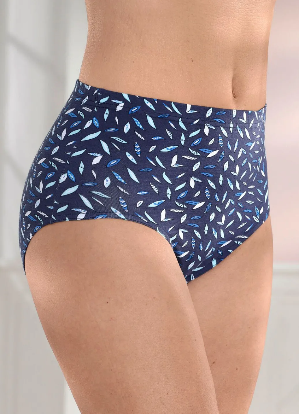 Clearance Viererpack Slips mit farbharmonischem Druckdessin Damen Slips