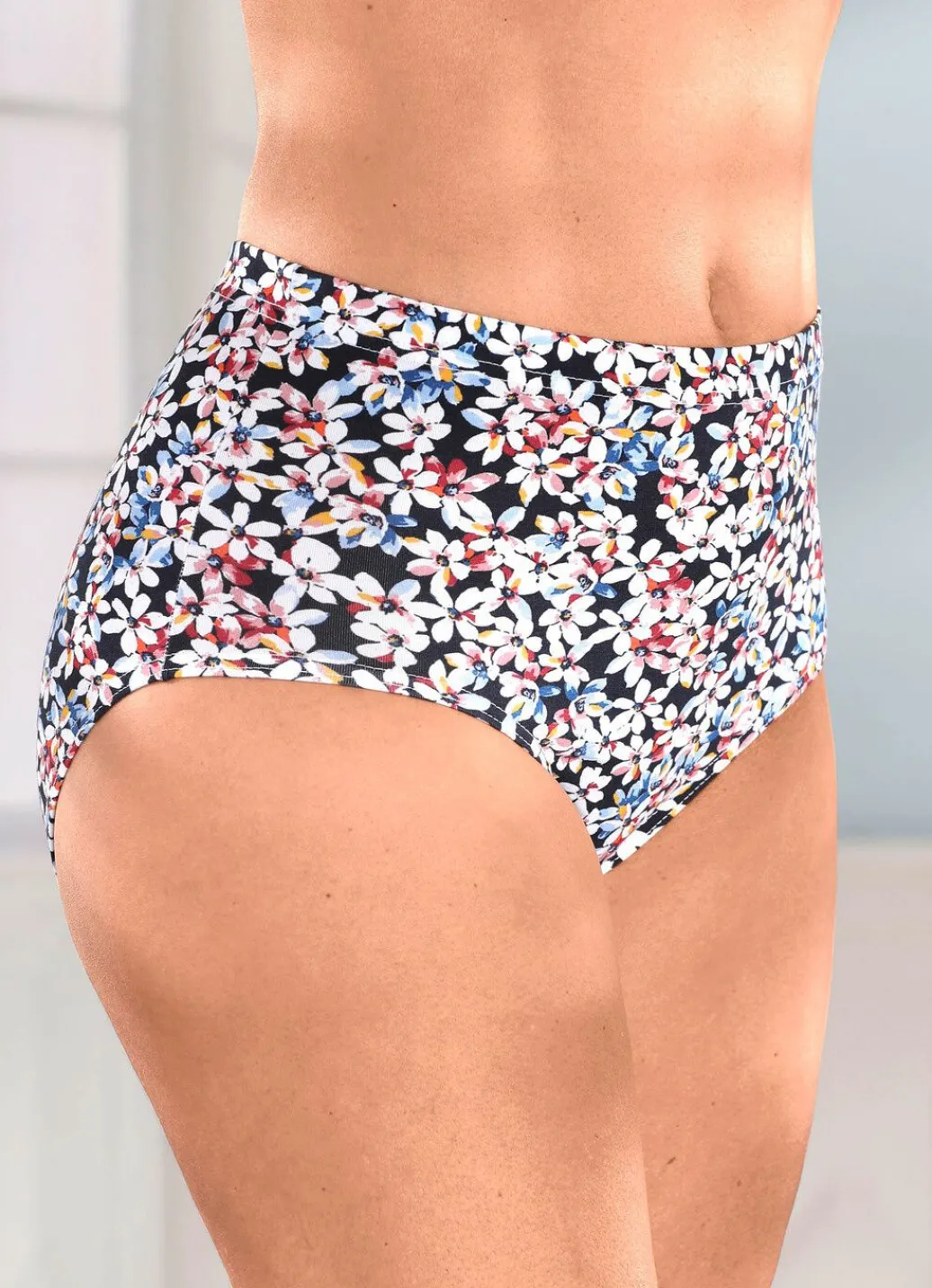 Best Viererpack Slips mit farbbrillantem Blümchendessin Damen Slips