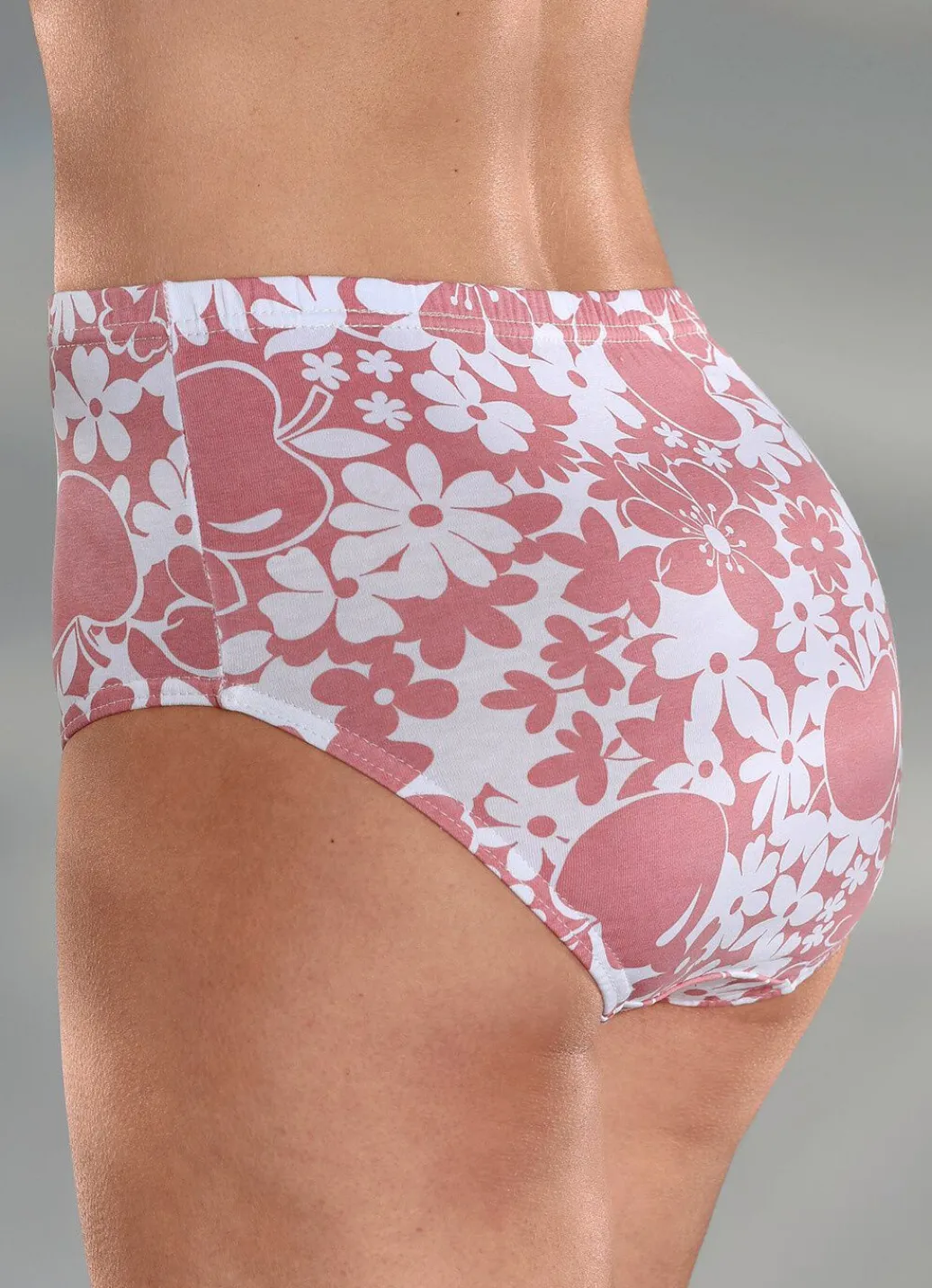 Viererpack Slips mit Floraldessin Damen Slips