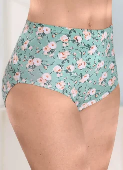Hot Viererpack Slips mit hübschem Blumendessin Damen Slips