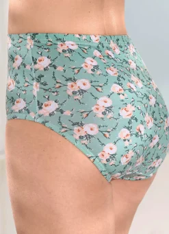 Hot Viererpack Slips mit hübschem Blumendessin Damen Slips