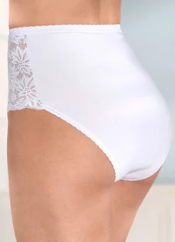 Hot Viererpack Slipsmit floraler Elastikspitze Damen Slips