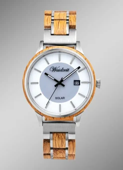 Best Waidzeit Solar-Herrenuhr SLB02W Herren Funkuhren
