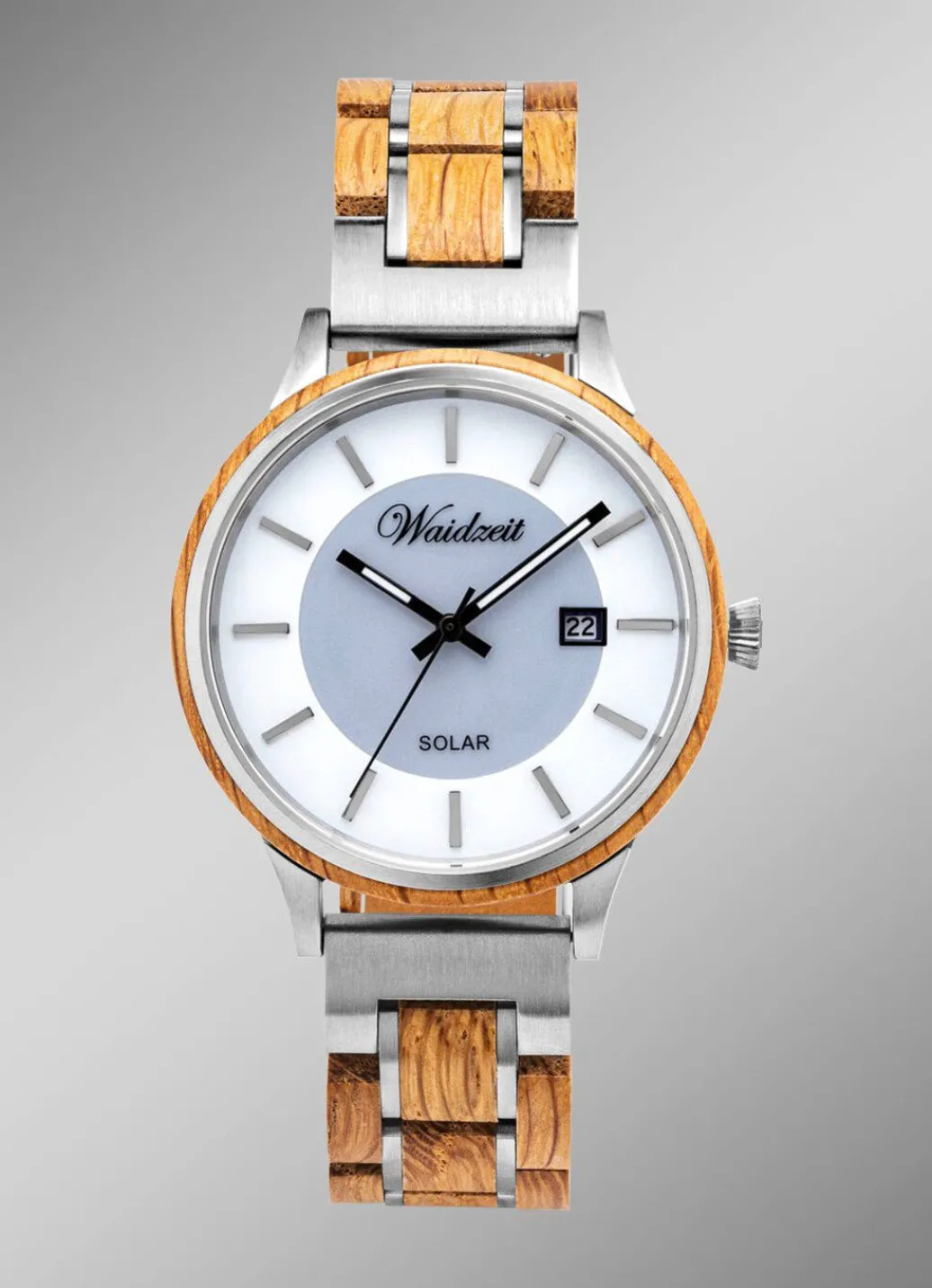 Best Waidzeit Solar-Herrenuhr SLB02W Herren Funkuhren
