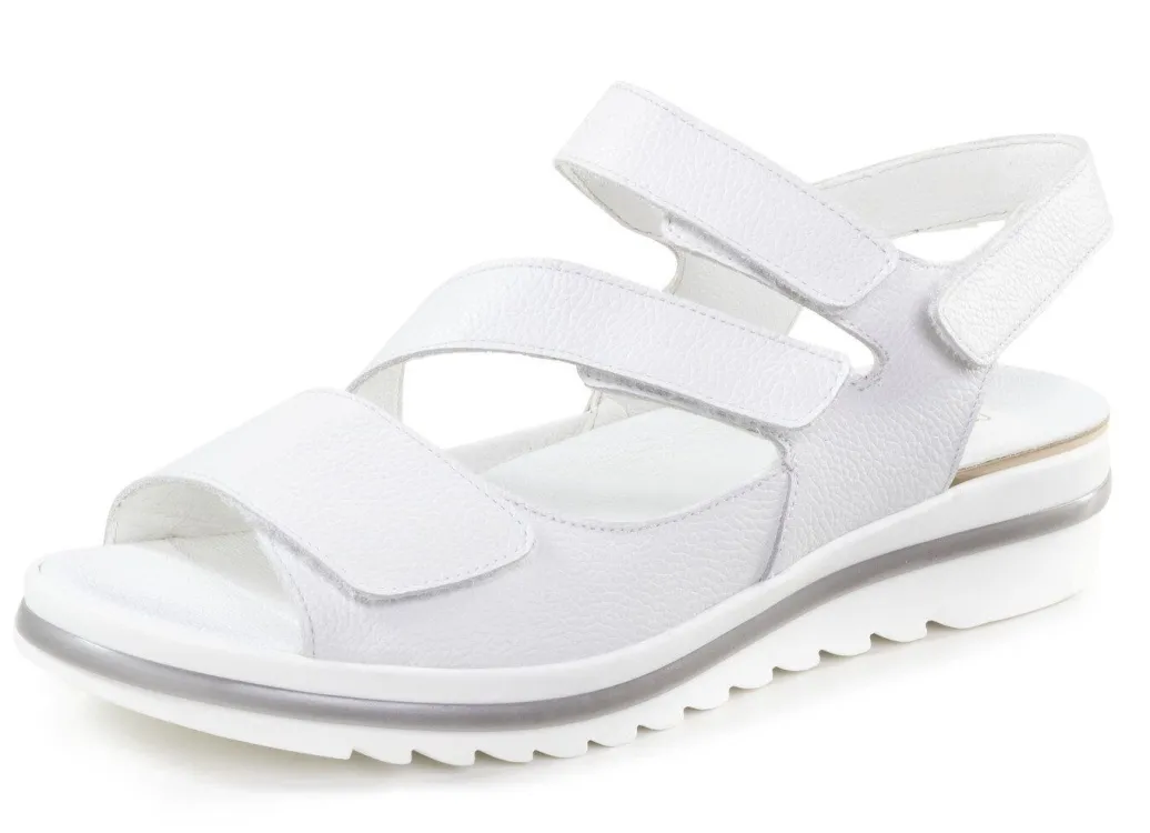 Outlet Waldläufer, bequeme Damen-Sandalen, Weite H, mit herausnehmbarem Fußbett Damen Sandalen