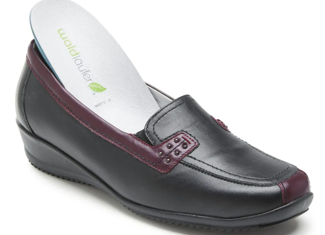 New Waldläufer, bequeme Damen-Slipper, Weite H, mit herausnehmbarem Fußbett Damen Slipper