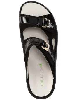 Discount Waldläufer Pantolette mit Metallschmuck mit Glitzersteinchen Damen Pantoletten
