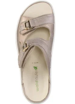 Discount Waldläufer Pantolette mit Metallschmuck mit Glitzersteinchen Damen Pantoletten