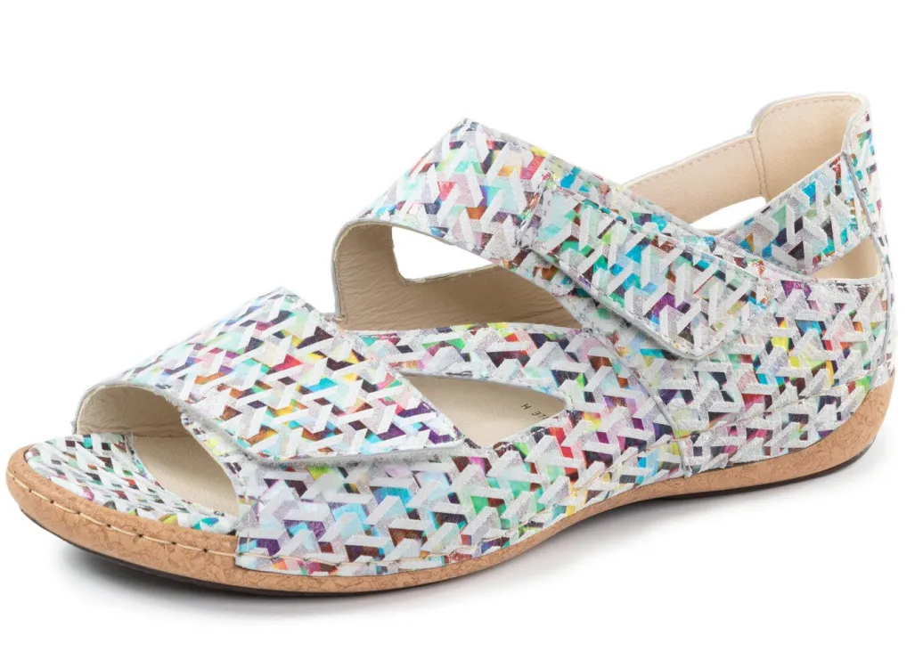 Sale Waldläufer Sandale aus effektvoll bedrucktem Nubukleder Damen Sandalen