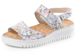 Clearance Waldläufer Sandale aus glänzend bedrucktem Nubukleder Damen Sandalen