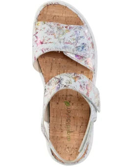 Clearance Waldläufer Sandale aus glänzend bedrucktem Nubukleder Damen Sandalen