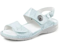 Hot WaldlÀufer Sandale mit Metallschmuck mit Glitzersteinchen Damen Sandalen