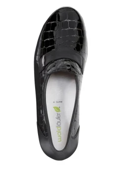 Discount Waldläufer Slipper aus krokogeprägtem Lackleder und Nappaleder Damen Slipper