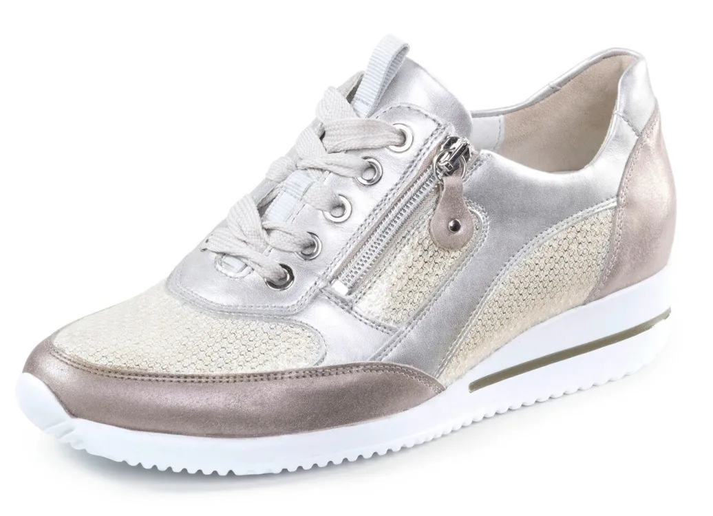 Hot Waldläufer Sneaker aus edlem Leder-Materialmix Damen Sneaker & Sportschuhe|Schnürschuhe