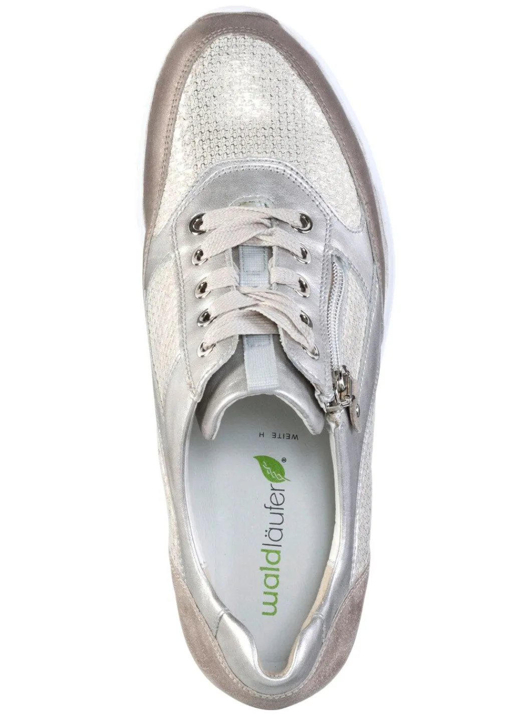 Hot Waldläufer Sneaker aus edlem Leder-Materialmix Damen Sneaker & Sportschuhe|Schnürschuhe