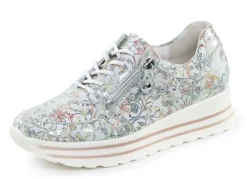 Online Waldläufer Sneaker aus floral bedrucktem Nubukleder Damen Sneaker & Sportschuhe|Schnürschuhe