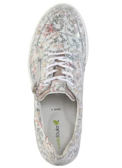 Online Waldläufer Sneaker aus floral bedrucktem Nubukleder Damen Sneaker & Sportschuhe|Schnürschuhe