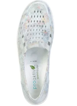 Sale Waldläufer, sommerliche Damen-Slipper, Weite H, mit herausnehmbarem Fußbett Damen Slipper