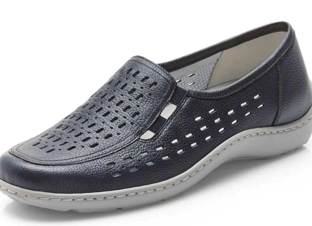 Sale Waldläufer, sommerliche Damen-Slipper, Weite H, mit herausnehmbarem Fußbett Damen Slipper