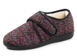 Online Warme Damen-Hausschuhe, Weite H, mit Klettverschluss Damen Hausschuhe