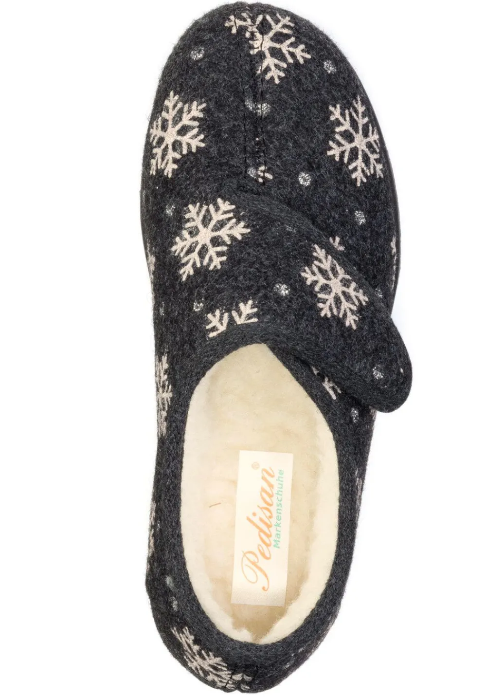 Discount Warme Damen-Hausschuhe, Weite H, mit Klettverschluss Damen Hausschuhe