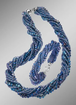 Online Wundervoll funkelndes Schmuck-Set, 2-teilig Damen Halsketten|Armbänder
