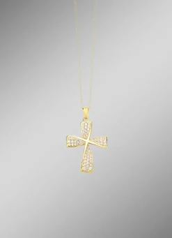 Discount Wundervoller Kreuz-Anhänger mit Zirkonia Damen Anhänger