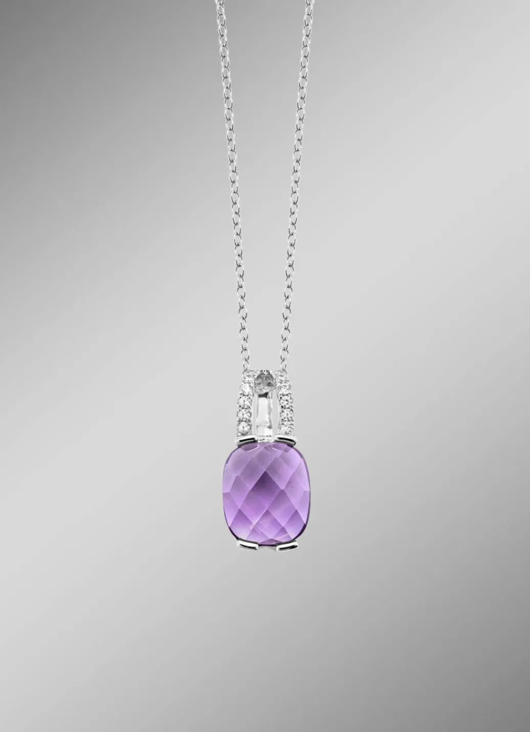 Discount Zauberhafte Eleganz: Anhänger mit echt Amethyst und Ankerkette Damen Anhänger