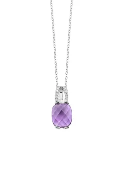Discount Zauberhafte Eleganz: Anhänger mit echt Amethyst und Ankerkette Damen Anhänger