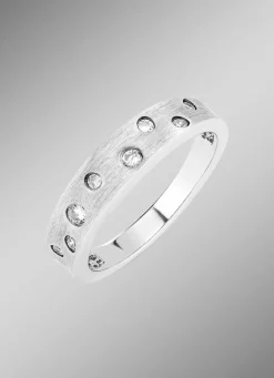 Outlet Zauberhafter Damenring mit synth. Zirkonia Damen Ringe