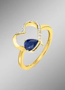 Online Zeitlose Romantik: Damenring mit echtem Safir Damen Ringe
