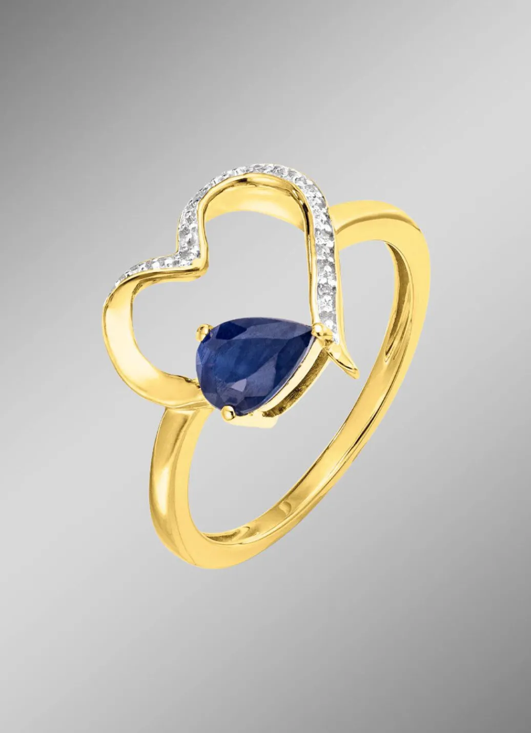 Online Zeitlose Romantik: Damenring mit echtem Safir Damen Ringe