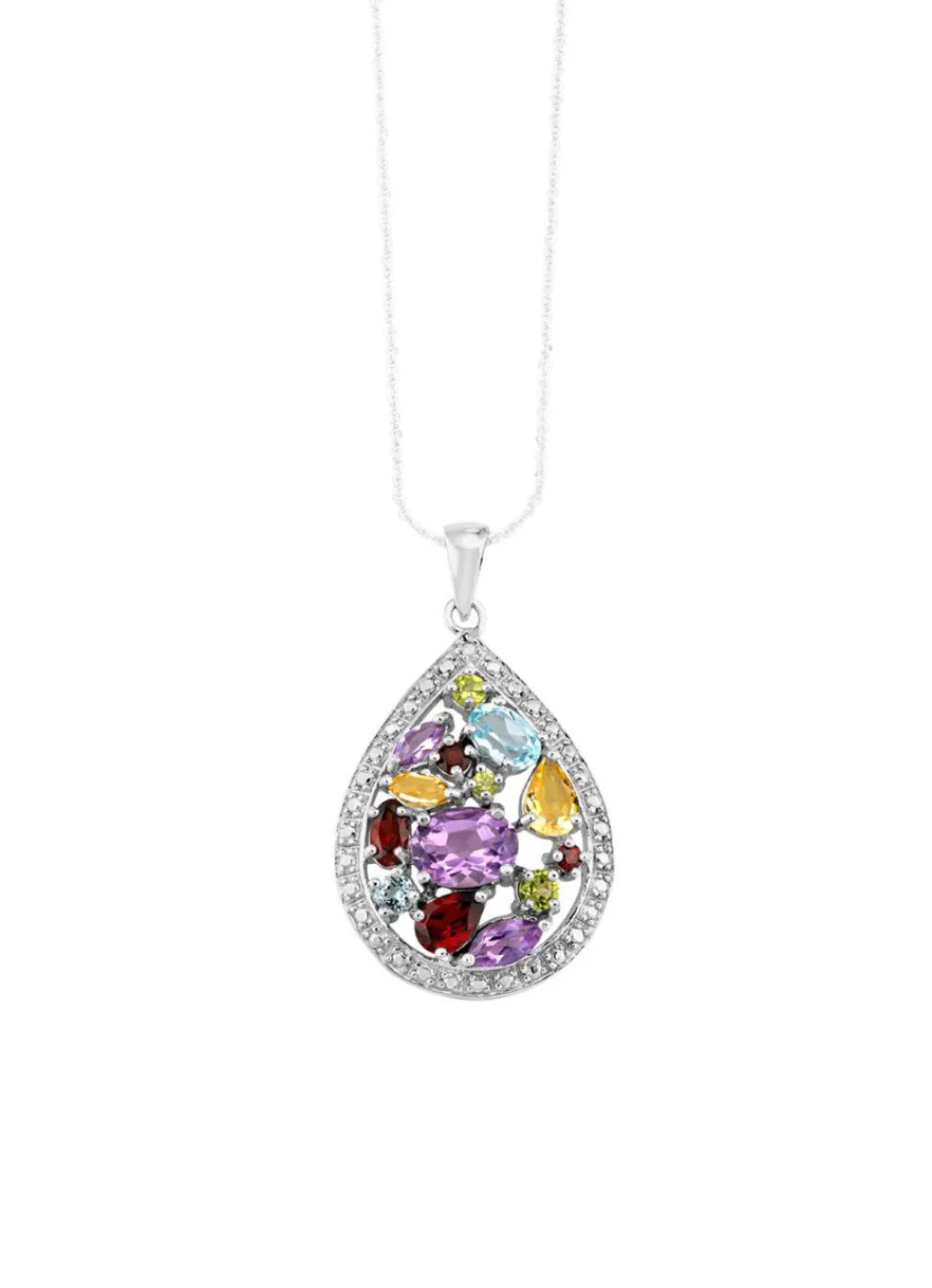 Sale Zeitlose Schönheit: Garnitur mit Diamant und Edelsteinen Damen Anhänger