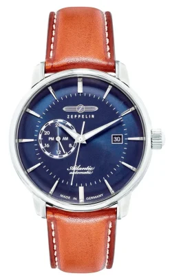 Zeppelin-Automatik-Herrenuhr mit Edelstahlgehäuse und Lederband Herren Automatikuhren