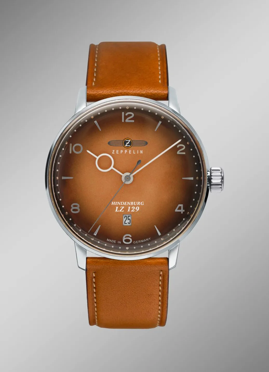 Outlet Zeppelin-Quartz-Herrenuhr mit Edelstahlgehäuse und Lederband Herren Quarzuhren