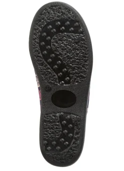 Clearance Zweierpack, gefütterte Damen-Hausschuhe, Weite H, mit Textildruck Damen Hausschuhe