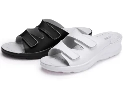 Discount Zweierpack klassische Damen-Pantoletten, Weite H, mit Klettverschluss Damen Pantoletten