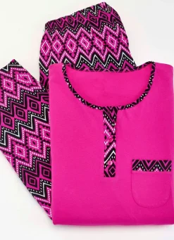 Damen Mona Schlafanzüge<Zweierpack Schlafanzüge mit Brusttasche und Knopfleiste