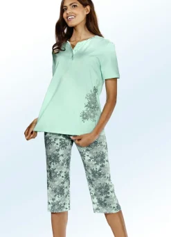 Damen Mona Schlafanzüge<Zweierpack Schlafanzüge mit platziertem Druck und wadenlanger Hose