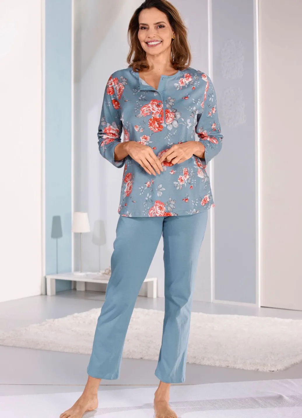 Damen Mona Schlafanzüge<Zweierpack Schlafanzüge mit langen Ärmeln und langer Hose